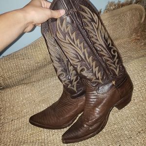 Authentic lizard skin womens cowboy boots size 7